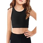 Haloumoning Girls Training Bra Athletic Sports Bra for Kids Racerback Dance Yoga Crop Tops 7-14 Years
