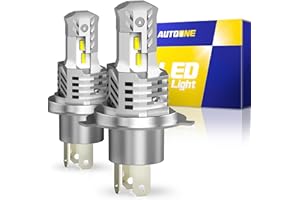 AUTOONE H4/9003/HB2 LED Bulbs Super Bright, 6000K White H4 Halogen Raplacement Fog Lights, Canbus Ready Direct Fit, Pack of 2