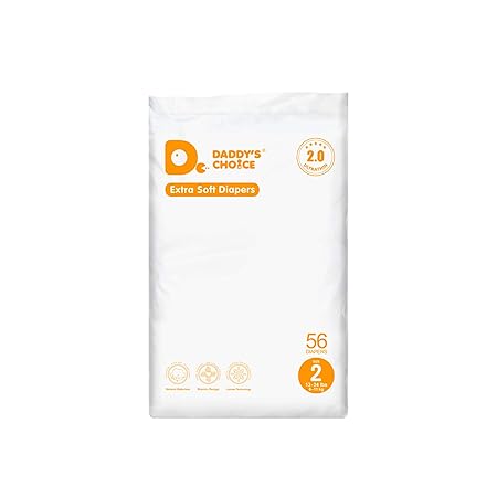 Daddys Choice Extra-Absorb Soft Diapers with Wetness Indicator - 56 Count, Medium Size, Tape Style Disposable Diaper for Toddler