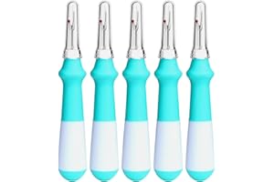 ZMAAGG 5 Pcs Ergonomic Grip Seam Ripper, Seam Ripper Set, Green Seam Rippers for Sewing,Thread Remover Tool for Crafting Removing Embroidery Hems Seams (Green)