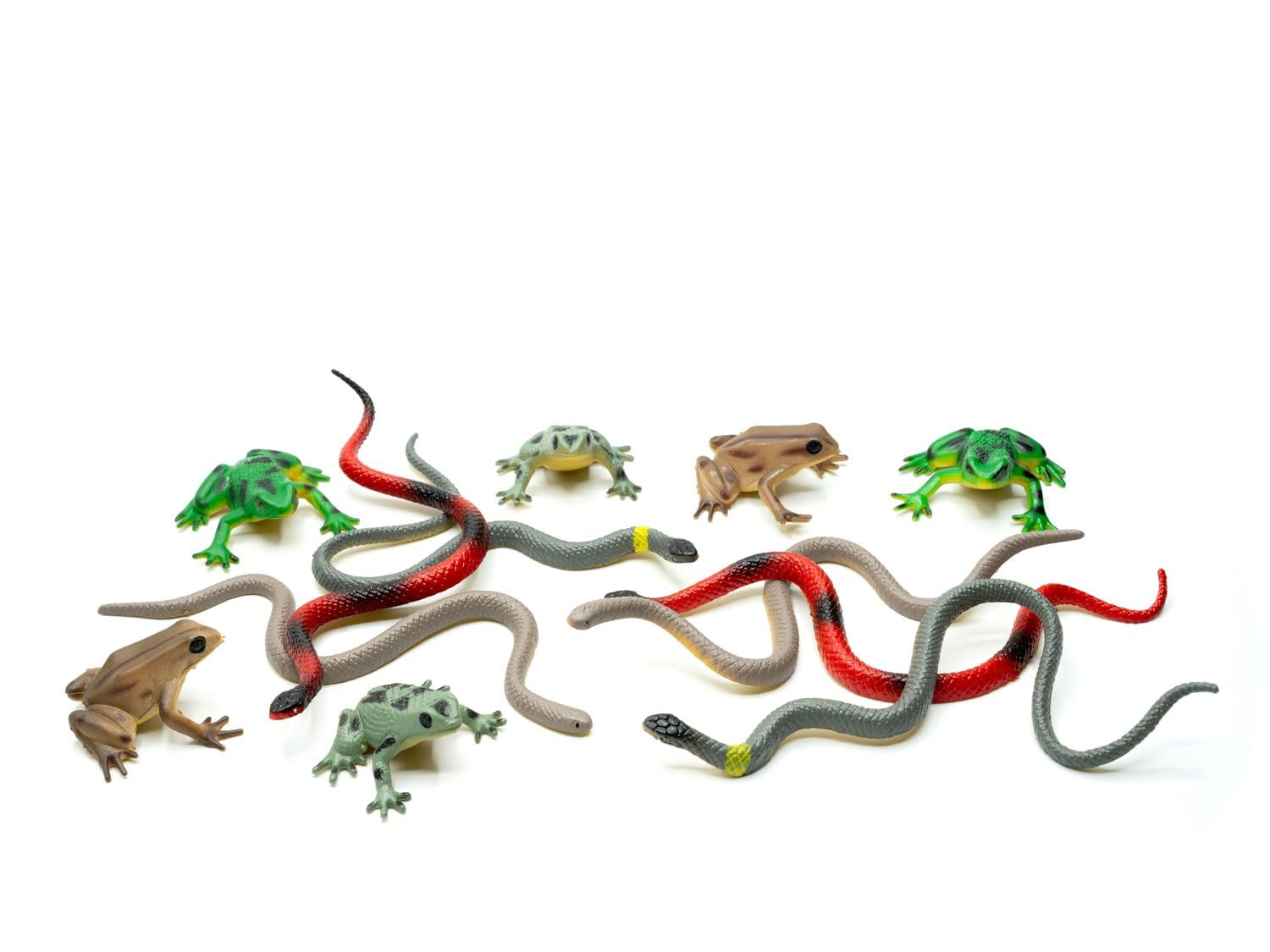 Miniblings 12x Snakes Frogs Lizards Animal Figurines Toy Figure Figures Wild Life Reptiles