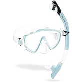 CRESSI Adult Wide View Single Lens Comfortable Snorkeling Mask & Dry Snorkel - Tino & Scilla: Made in Italy