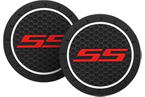 ANNLOYSKY Aooloysky Car Cup Holder Coasters, 2PCS 2.75 Inch Red Coasters for Chevy Camaro SS Cars Accessories, Car Cup Holder Coasters for Chevy Car Interior Accessories, Car Coasters for Chevy Owners