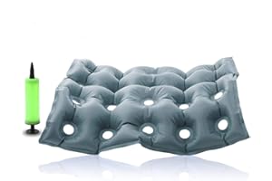Premium Air Inflatable Seat Cushion - Comfortable Chair Cushion for Wheel Chair - Ideal for Prolonged Sitting - Ideal Seat Cu