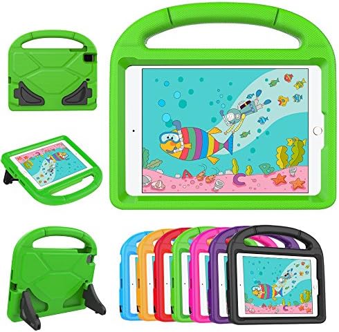 Lioeo iPad Mini Case for Kids Silicone Heavy Duty Protective iPad Mini 4 Case Lightweight Hard Carrying Case with Handle Shockproof Child Proof Case for iPad Mini 4 3 2 1 7.9 inch (Green)