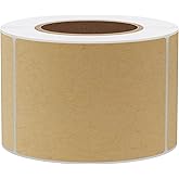 Hybsk 2x3 Inch 300pcs Kraft Paper Sticker Rectangle Blank Color Coding Labels for Office Organization Shipping Warehouse Labeling (Natural Kraft)