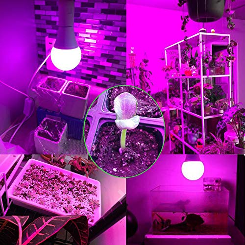LED Grow Light Bulb, Full Spectrum Growing Lights for Indoor Plants, 20W E27 LED Plant Light Bulbs for Hydroponic Succulent Herbs Vegetable Flower Seed, Seedling, Indoor Gardening Greenhouse Grow Lamp