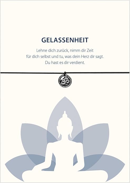 Glucksschmiedin Armband Gelassenheit Mit Om Anhanger Elastischen Textilband In Schwarz Und Liebevoller Karte Lehne Dich Zuruck Amazon De Schmuck
