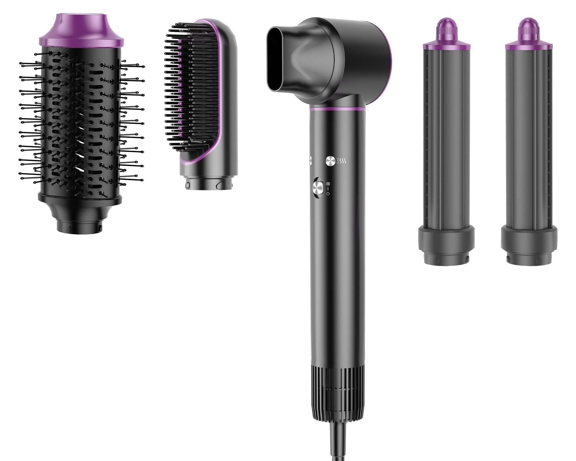 Photo 1 of 5-in-1 Hair Styler Brush Set – High-Speed 110,000 RPM Hair Dryer with Auto Curling, Straightening & Volumizing Brushes – Fast Drying, Frizz-Free, No Heat Damage