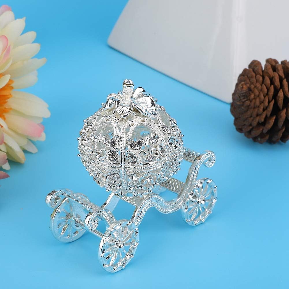 Fydun Pumpkin Wagon Trinket Box 8.5x5x8cm Rhinestones Decorated Zinc Alloy Jewelry Box for Jewelry Display Organizer Room Decor Gifts - Image 5