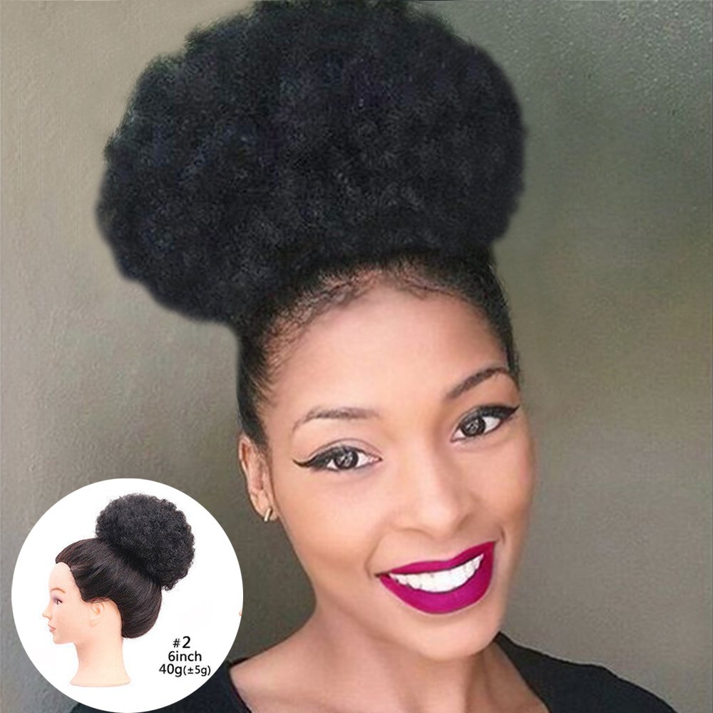 2 Afro Puff Kinky Curly Synthetic Hair Ponytail Andromeda Short