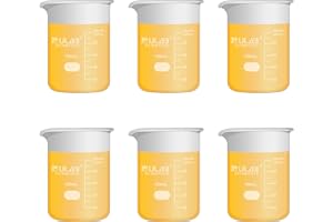 ULAB Scientific Glass Beaker Set, Vol.100ml, Shot Glass, 3.3 Borosilicate Griffin Low Form with Printed Graduation, Pack of 6, UBG1014