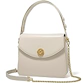 LA FESTIN Genuine Leather Small Square Handbag for Women Top Handle Crossbody Bags Satchel Purse with Adjustable Strap