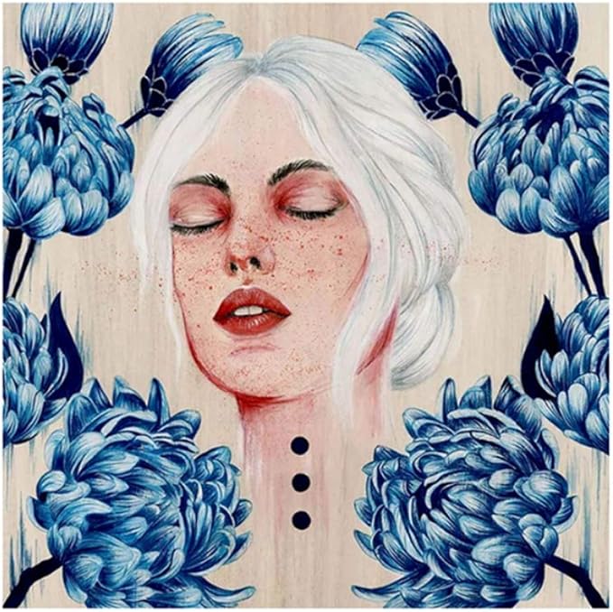 YAOK Blumendame Poster Mode Abstrakte Frau Druck Leinwand Kunst Gemälde