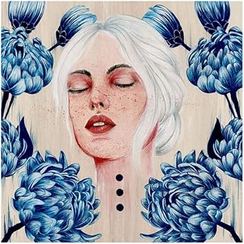 YAOK Blumendame Poster Mode Abstrakte Frau Druck Leinwand Kunst Gemälde