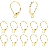 TMMATE 100pcs 18K Gold Filled Leverback Earring Hooks, Hypoallergenic French Dangle Ear Wire Findings for DIY Jewelry Making, Metal Earring Components (Gold)