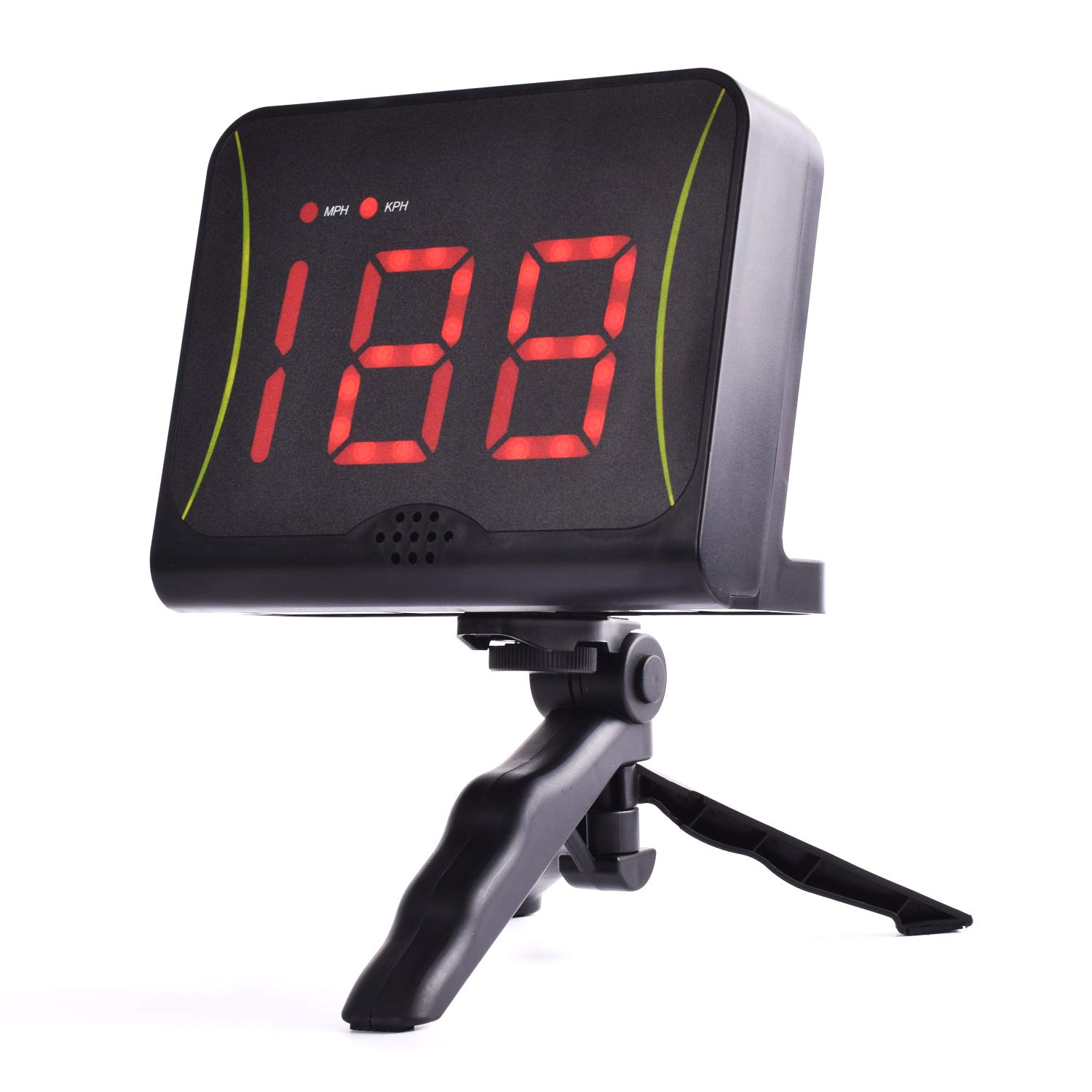Photo 1 of DRM Swing Shoot Pitch Speed Radar with Red Digital Display and Voice Out, Hands Free, Free Standing, Portable Sports Speed Training Aid, Golf Gift