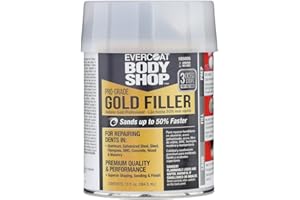 Evercoat Body Shop 105005 Pro-Grade Gold Filler Sands up to 50% Faster, Multipurpose for Dents in Aluminum, Fiberglass & More, Easy Mix Hardener Included 13 Fl Oz.