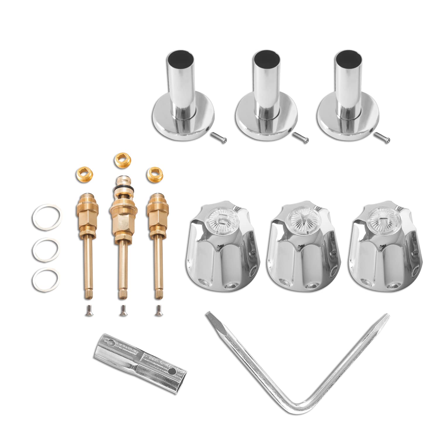 Photo 1 of SENTO Bathtub and Shower 3 Handle Tub Trim Set For Gerber Faucets Bathtub Shower, Easy Installation, Heavy Duty Metal, Polished Chrome