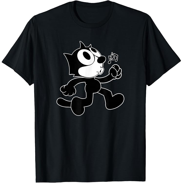 Felix the Cat Officially Licensed Hand Drawn Mens T-Shirt (White