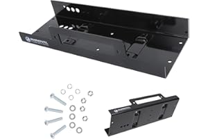 Universal Winch Mounting Plate, 10" x 4.5" Raised Bolt Pattern, 15,000 lbs, Heavy Duty Steel with Fairlead Flange & Hardware 