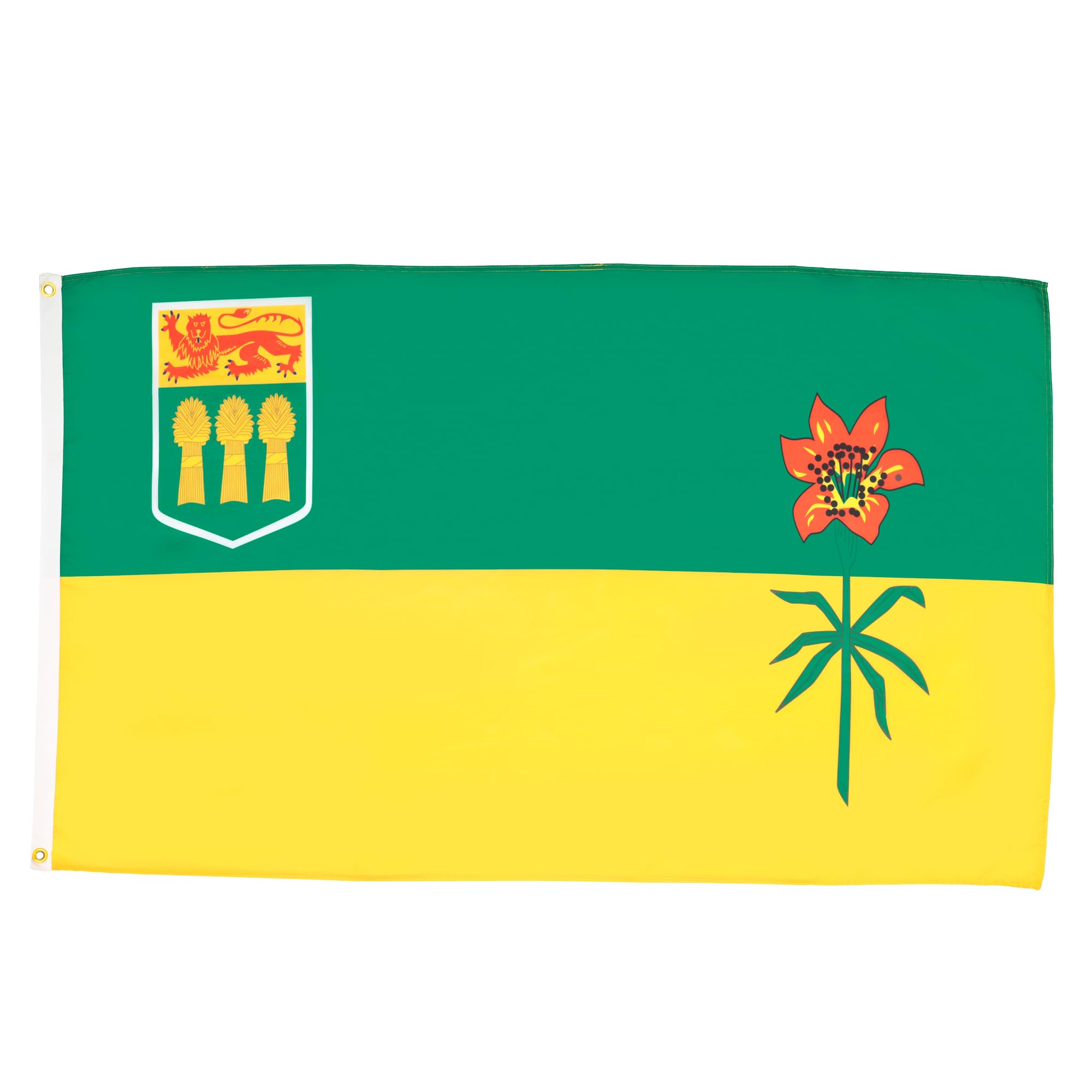 AZ FLAG - Saskatchewan Flag - 2x3 Ft - 100D Polyester Canada - Canadian Region Of Saskatchewan Banner with Two Metal Grommets - Fade Resistant - Vivid Colors - 2' x 3' Feet - 90x60 Cm
