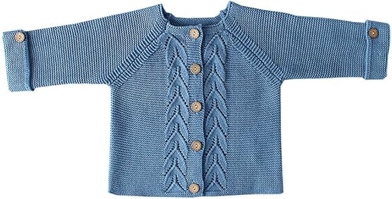 Amazon Co Jp Bubisen ベビー服 ロンパース カバーオール ニット カーディガン 長袖カーデ 女の子 幼児 綿 重ね着 シンプル 純色 3 18ヶ月 Size 66 ダークブルー 服 ファッション小物