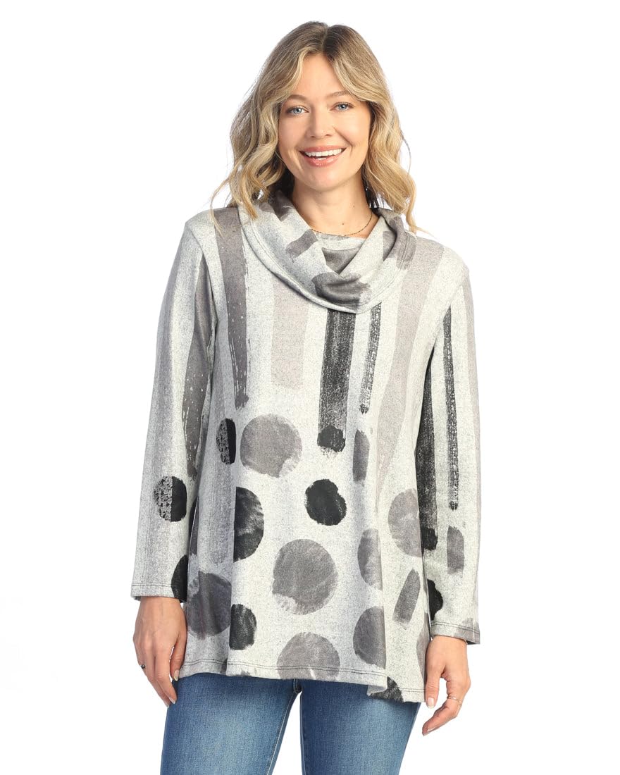 Jess & Jane Women's Abstract Print Brushed Knit