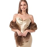 Barelove Long Women's Faux Fur Collar Scarf Wrap, Cold Winter Warm Wrap Stole Scarf Shawl Shrug Neck Warmer