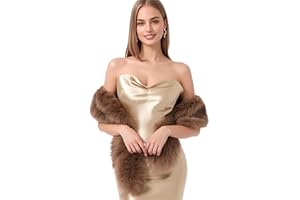 Barelove Long Women's Faux Fur Collar Scarf Wrap, Cold Winter Warm Wrap Stole Scarf Shawl Shrug Neck Warmer (Warm White)