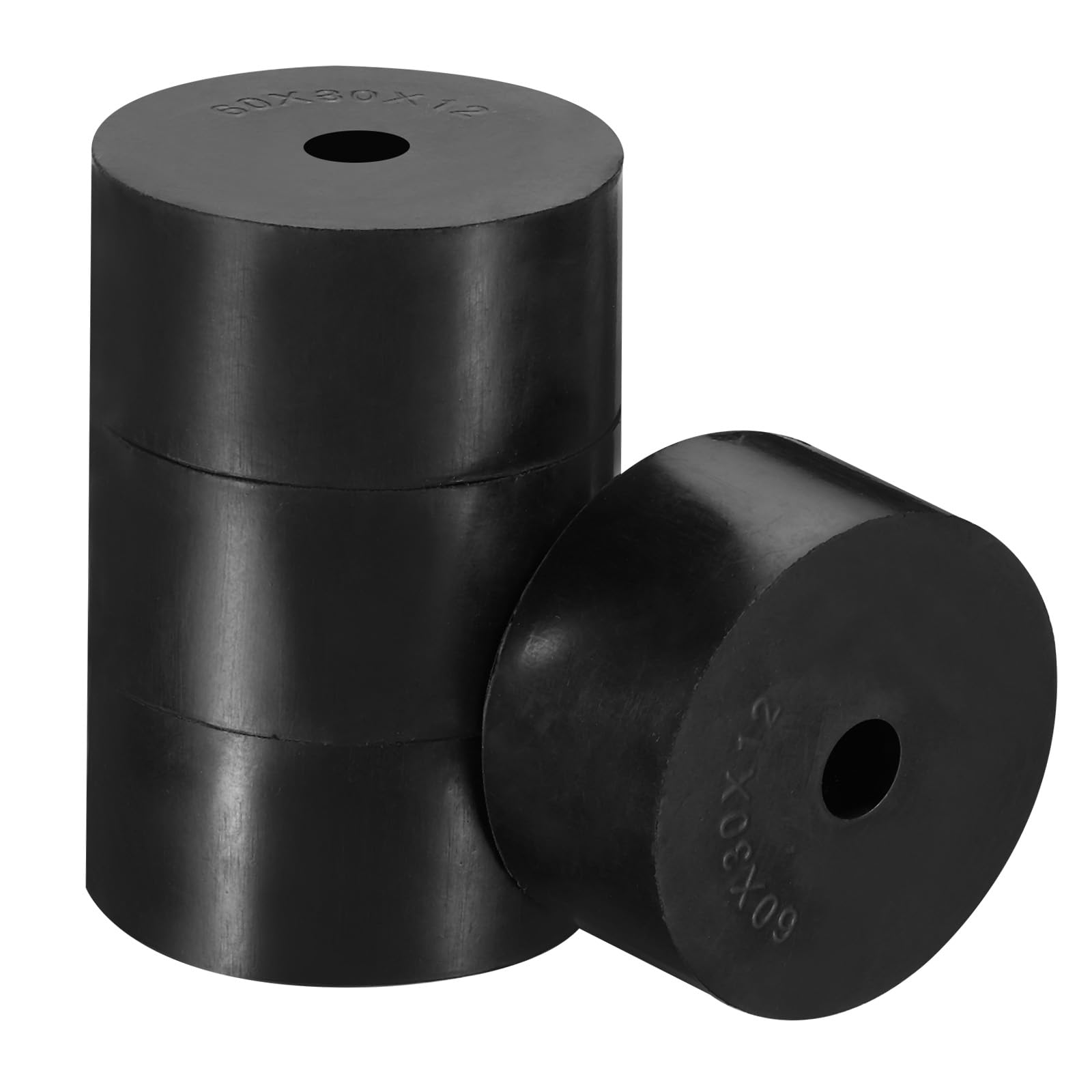 PATIKIL Multi Purpose Rubber Spacer, 4 Pcs 2.4"OD 0.5"ID 1.2"Thick Neoprene Round Anti-Vibration Isolation Pads Isolator Rubber Bushings Spacer Washer for HVAC Bolts Car Accessories