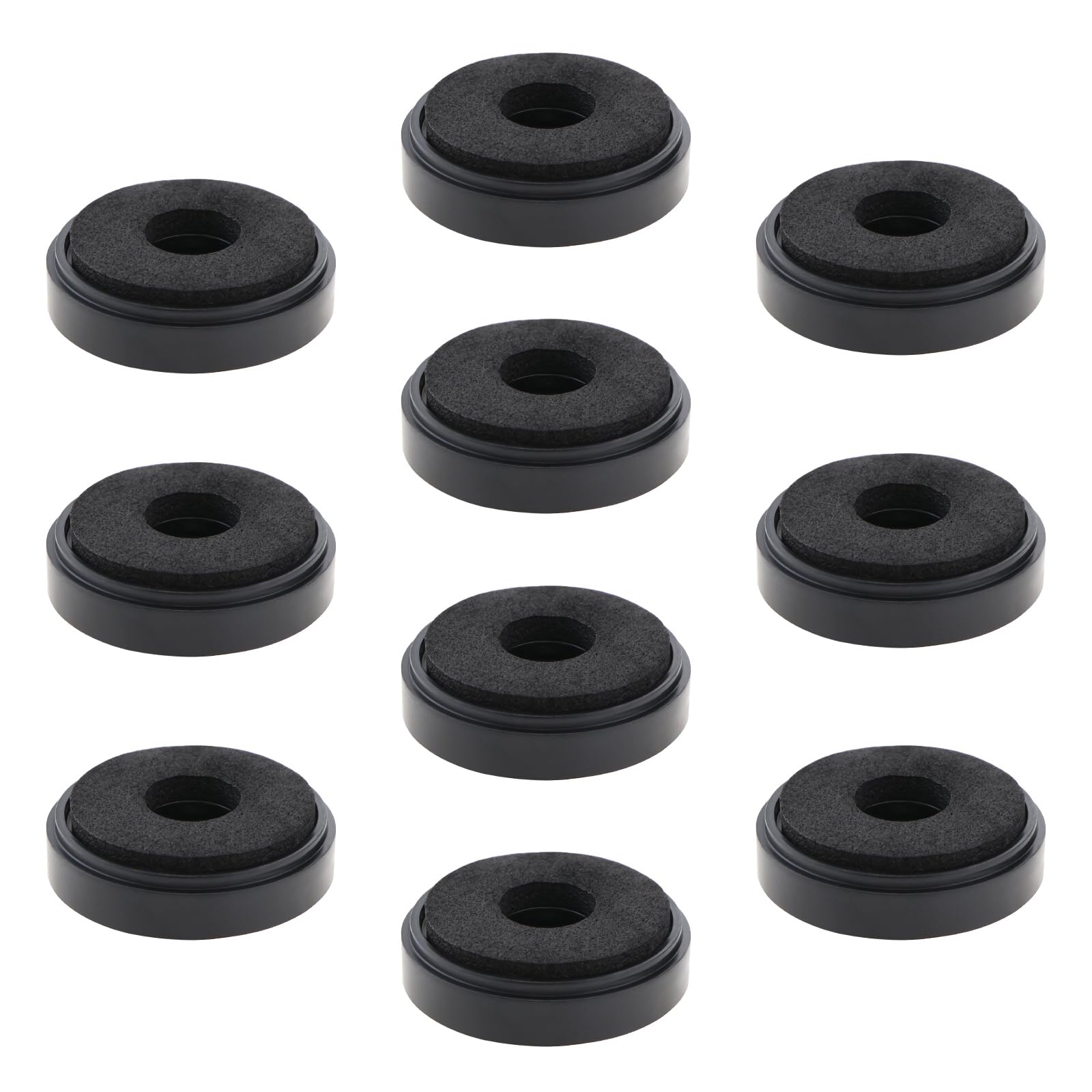 YINETTECH 10 Pieces Amplifier Pads Feet Audio Floor Mat Speaker Floor Protector Speaker Vibration Absorber Compatible with Soundbar Speaker Stands (Black)