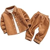 YIKIURL Baby Boys Corduroy Material Fashion Clothes Sets Long Sleeved Jacket+Long Pants Casual 2pcs Clothing Suit