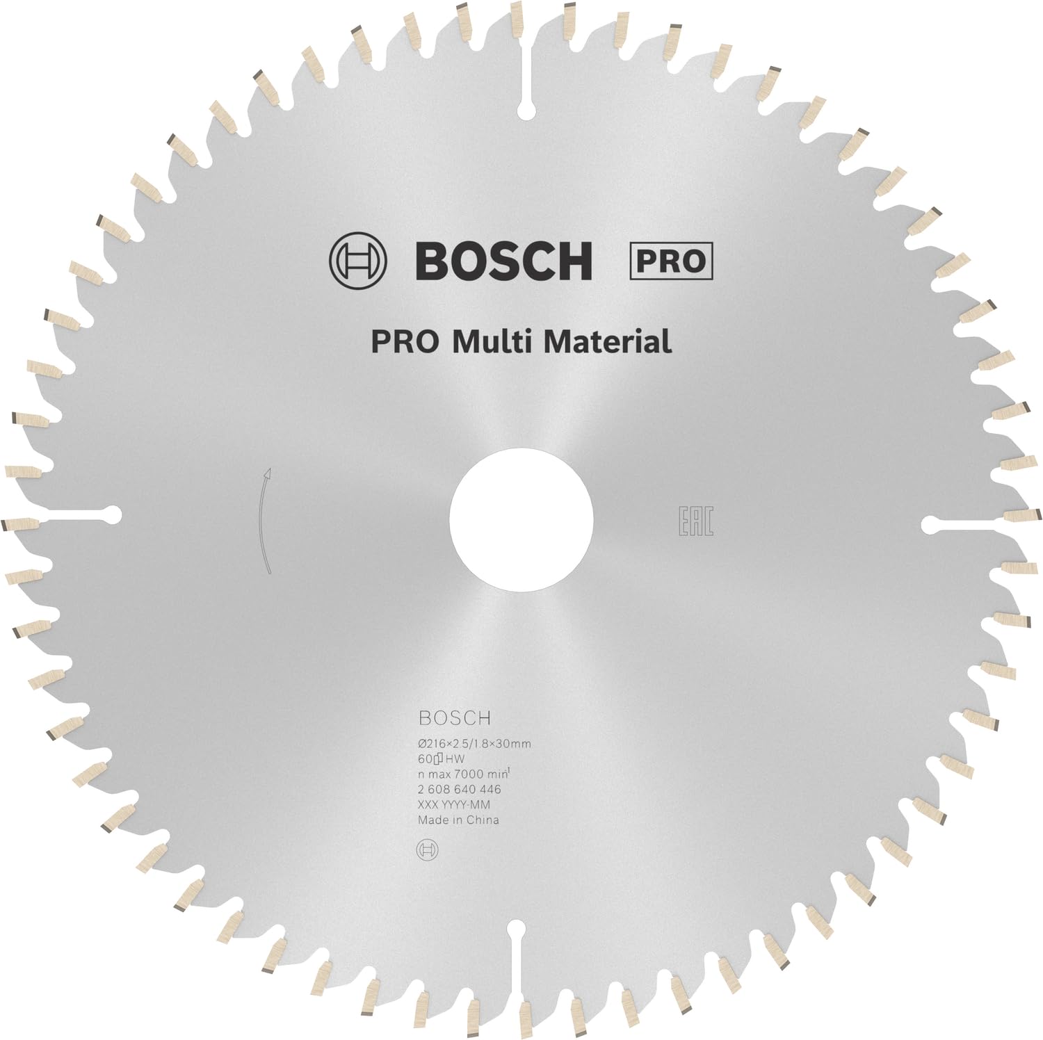 Bosch 1x PRO Multi Material Circular Saw Blade for Corded Mitre Saws (for Aluminium, Plastics, Ø mm, Professional Accessory Mitre Circular Saw)