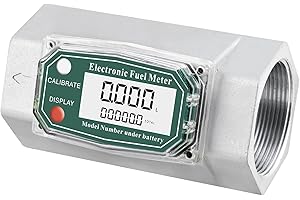 Epidioxi Turbine Flow Meter Electronic Digital Flow-Meter Aluminum Alloy Liquid Water Diesel Gasoline Methanol Kerosene Oil (2 inch Internal Thread Gauge)