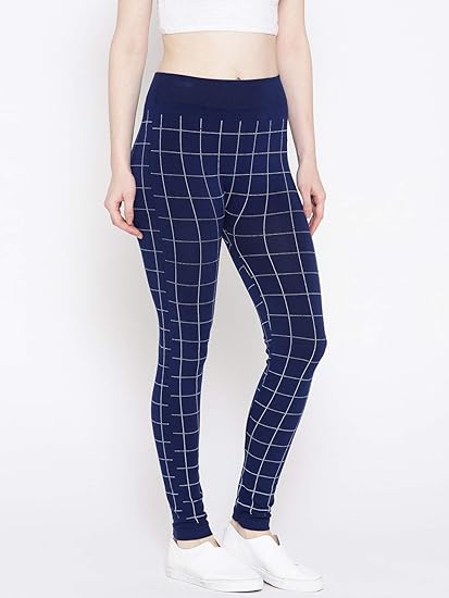 blue checkered trousers womens
