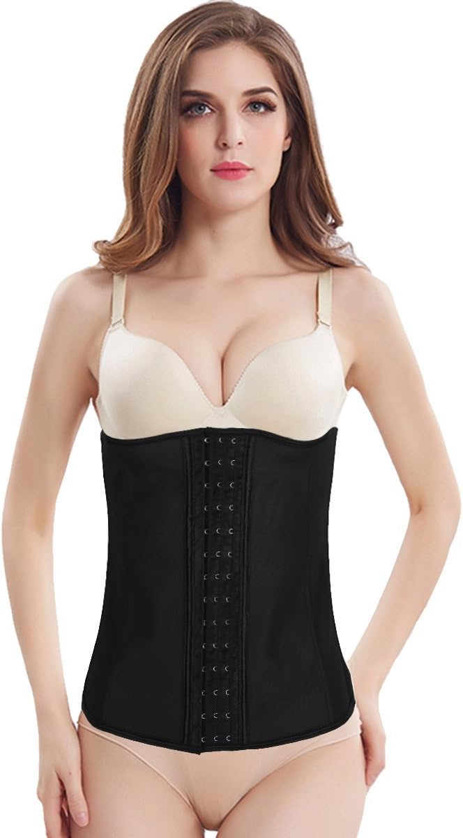 KYEYGWO Black Waist Corset for Woman, Sport Workout Body Shaper Slimming Tummy Fat Burner