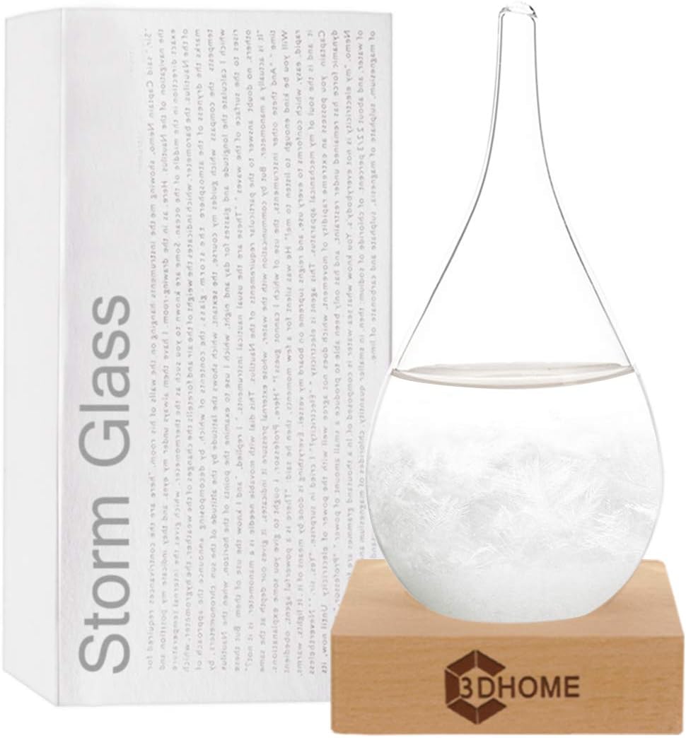 3DHOME Storm Glass Weather Bottle Weather Station with Thermometer Hygrometer