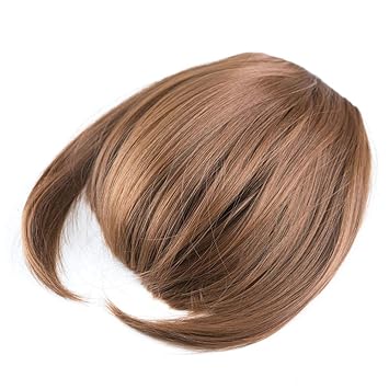 Light Brown Rose Bud 8inch Synthetic Clip In Hair Bang Extensions