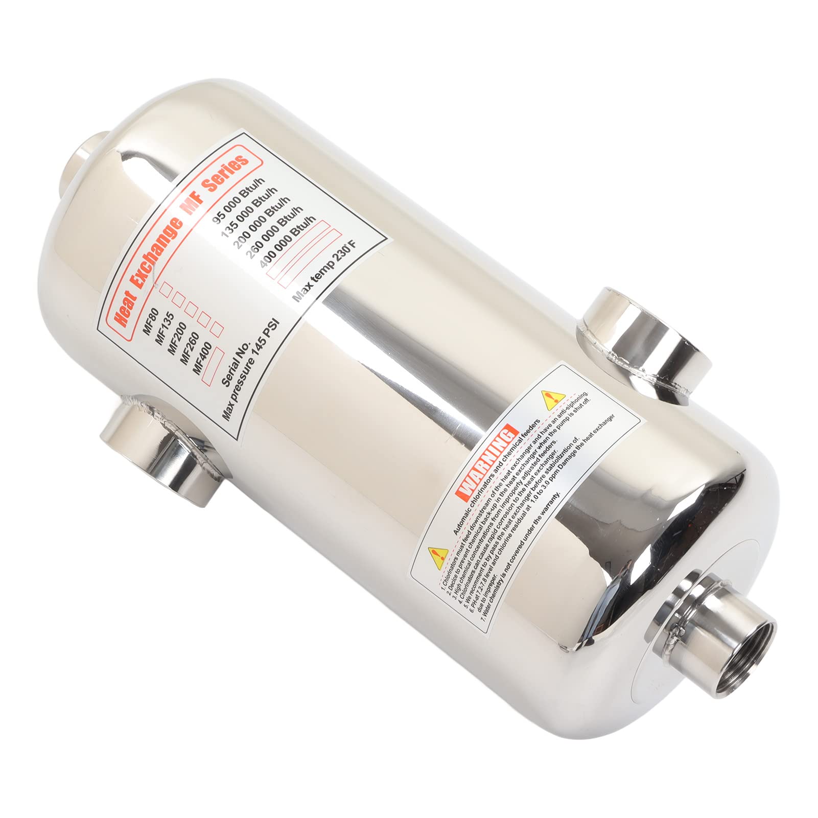 Dpofirs Pool Heat Exchanger, 40KW Swimming Pool Stainless Steel Cyclic Heating Exchanger, Constant Temperature SPA Heater Exchanger for Swimming Pool, Hot Spring, Hot Bath