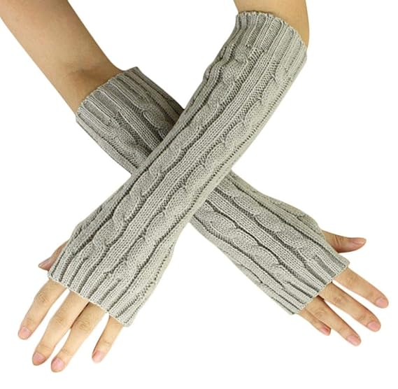Unisex Winter Gestrickte Fingerlose Armstulpen Warm Strick Handschuhe Pulswärmer Handstulpen Armwärmer