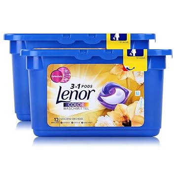 Lenor 3in1 Pods Goldene Orchidee Colorwaschmittel 316,8-12 WL (2er Pack)