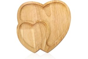 Wooden Valentine's Day Heart Charcuterie Board,28cm Snack Cookie Tray Platter Serving Dish Plate Fruit Bowl,Veggie Food Plate