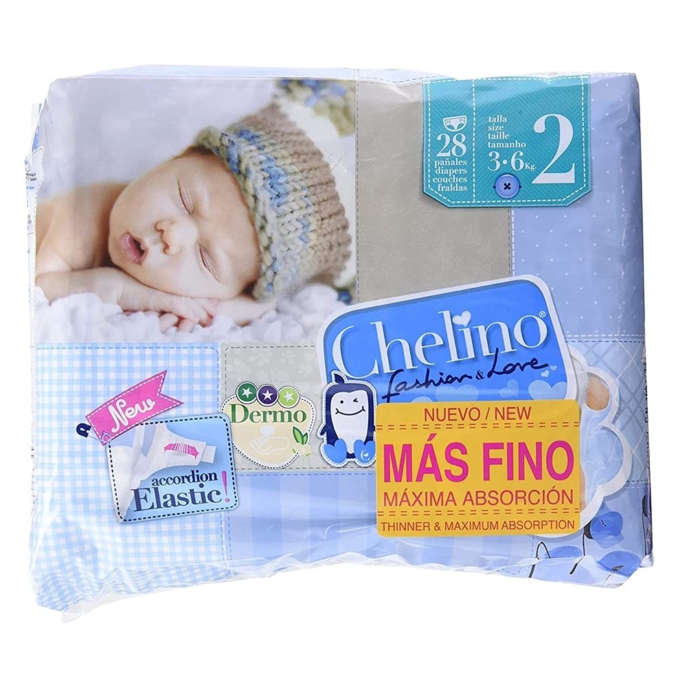 INDAS Chelino Fashion & Love Nappies, Size 2 (3-6 kg) (Pack of 6 X 28 Units)