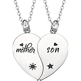 Yonhon Mother Son Necklace for 2,Mother Son Matching Bracelet Set for 2