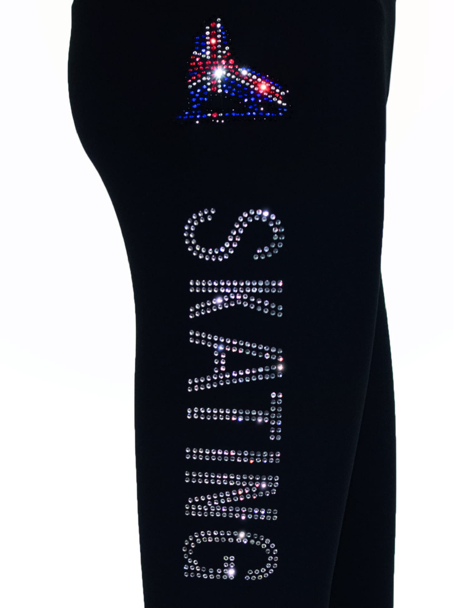 Skating legging. For figure skating, Design UK flag. AAA+ crystals(06 YEARS)
