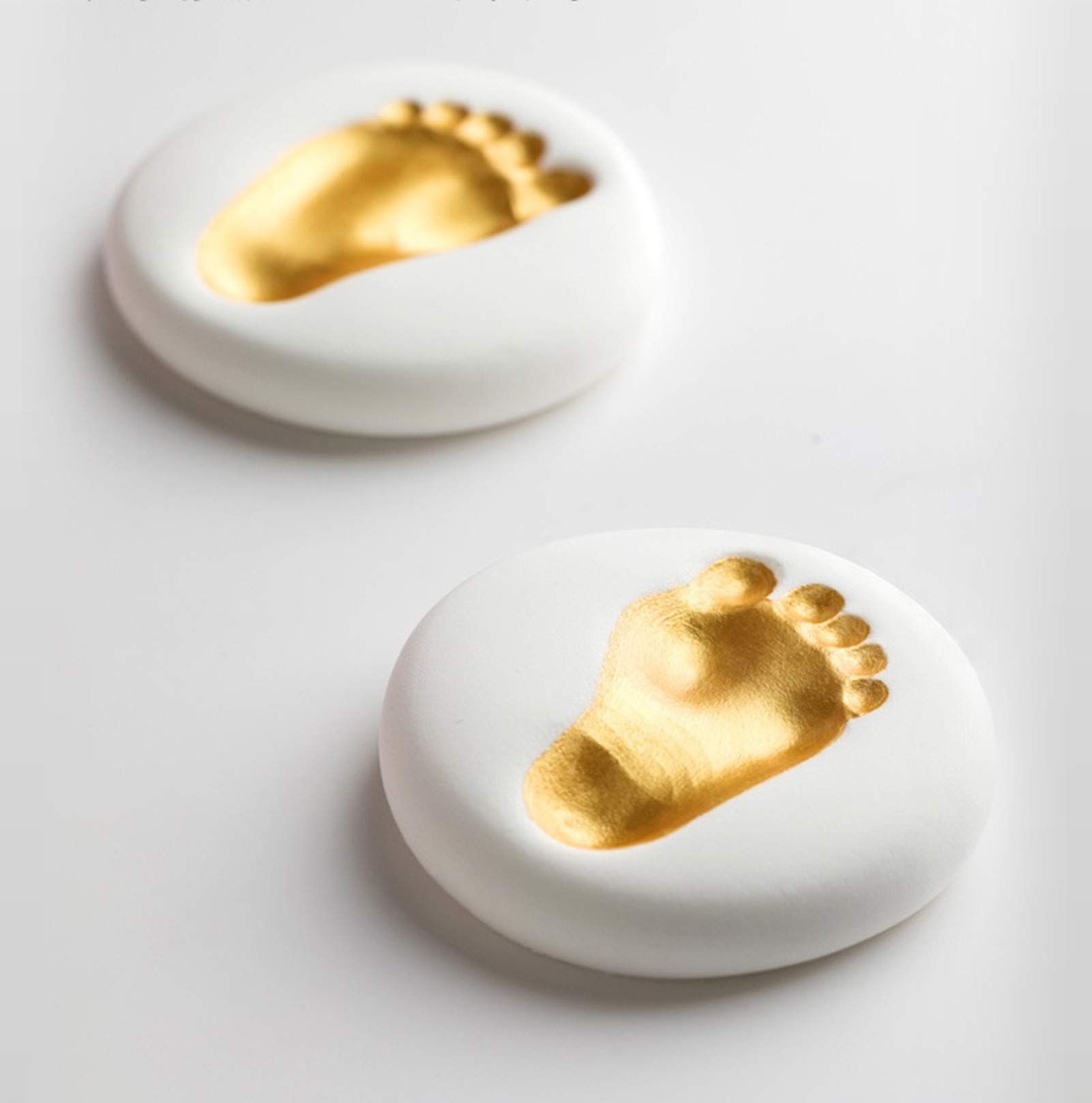 Baby Handprint Footprint Ornament Keepsake Maker Kit, Baby Nursery Memory Art Kit, Baby Shower Gifts, Xmas Gifts, Precious Moment for Newborn,Baby Boy/Girl, Personalized Baby Prints(8'')