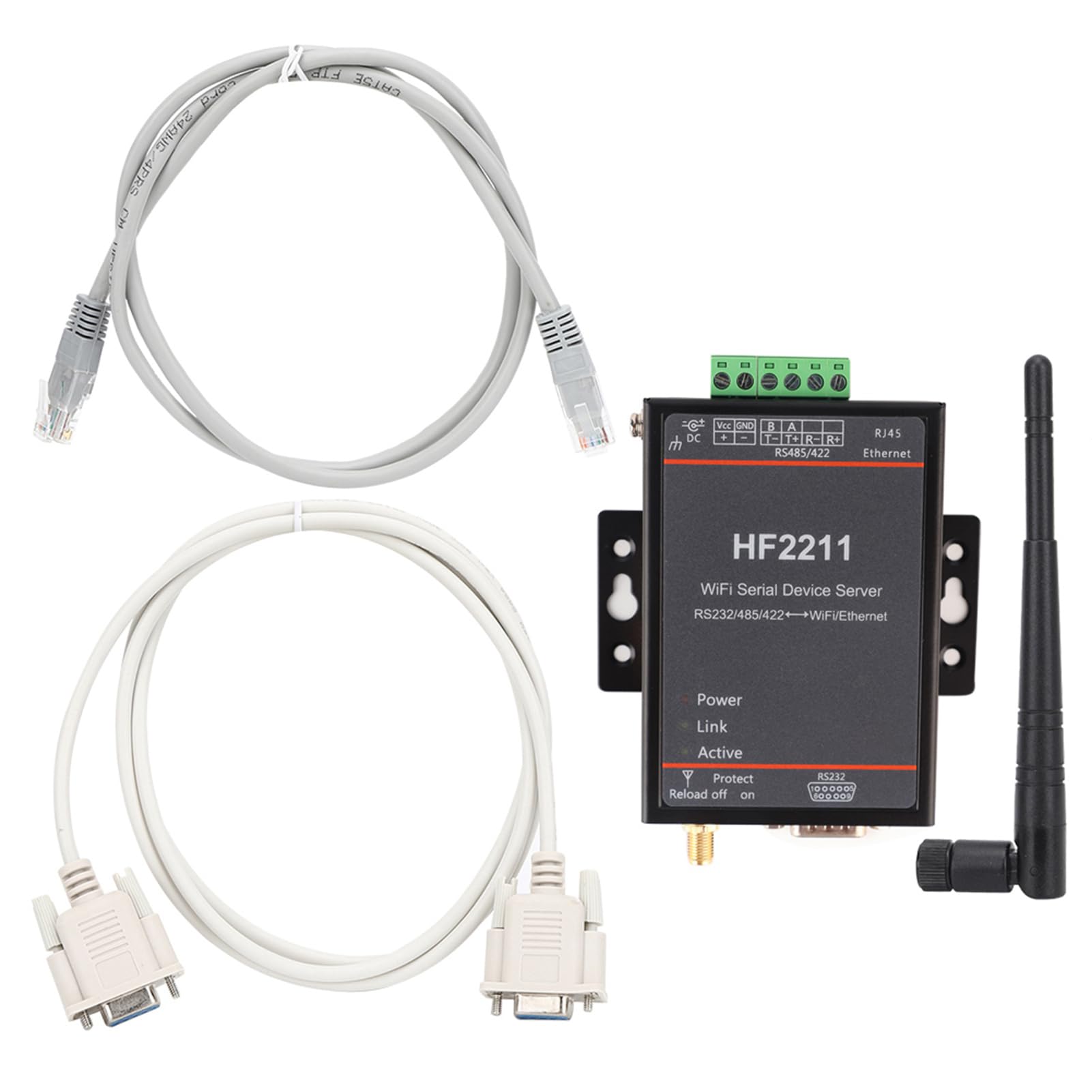HF2211 Serial Port Server RS232/485/422 to WIFI Ethernet Wireless Converter DTU Network Communication Module 5-36VDC