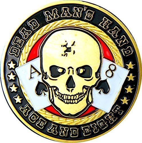 "Dead man's hand" poker guard, poker card guard, real gold-plated, poker accessories.
