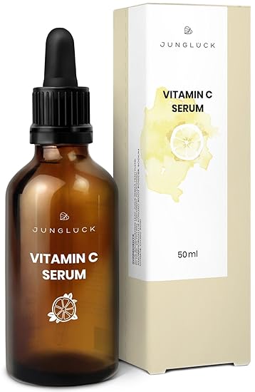 Vitamin C Serum auf bio Aloe Vera Basis - vegan & in Braunglas - Anti-Aging durch Feuchtigkeitspflege für Gesicht & Haut - Ko